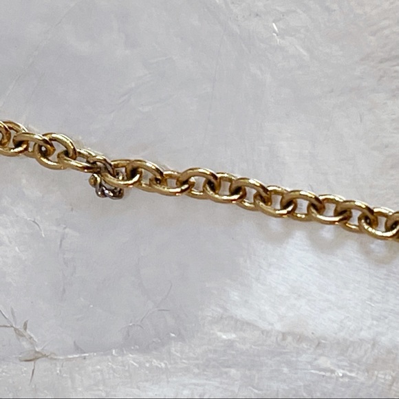 Gold Tone Rolo Chain Long Leaf Pendant Necklace - Picture 12 of 12